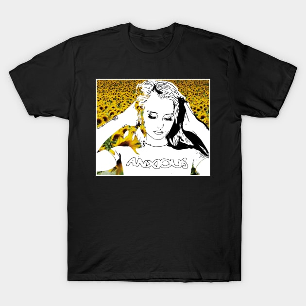 Anxious Sunflowers T-Shirt by aaallsmiles